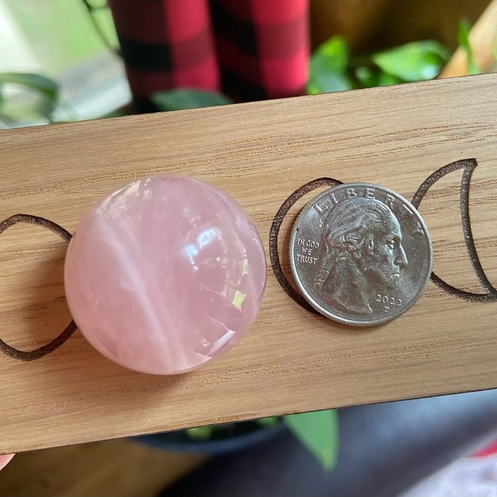 1 Rose Quartz Sphere. The Stone of Love. Pink Polished and Tumbled Rose Quartz